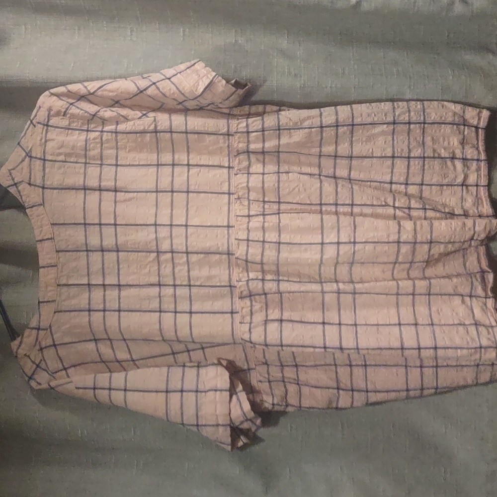 Gloria V light pink plaid top XL - Picture 4 of 4